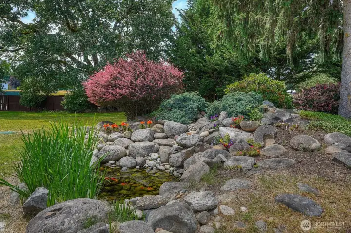 Mature landscaping with water feature Mature landscaping with water feature
