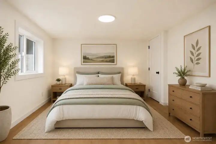 virtually staged Lower Level Bed