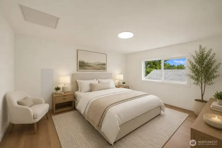 Virtually Staged Upper Level Bedroom 1