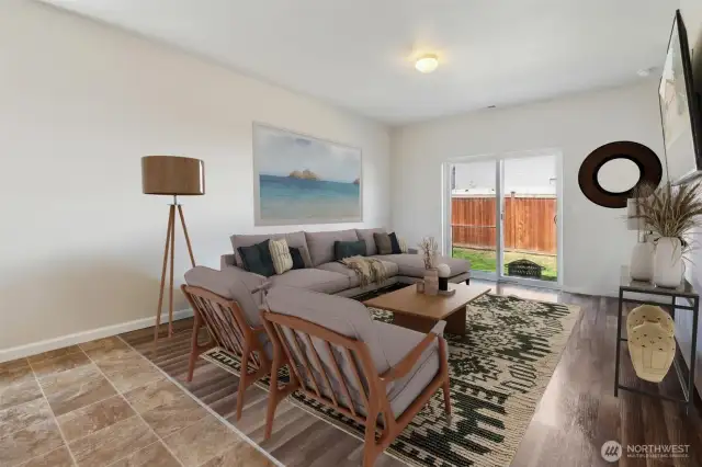 Living area virtually staged
