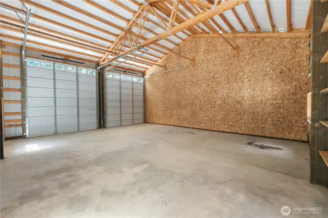Interior of 2 stall RV garage
