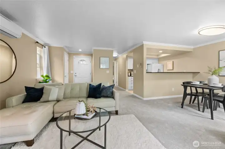 Move in ready! All new carpet and refreshed  paint.
