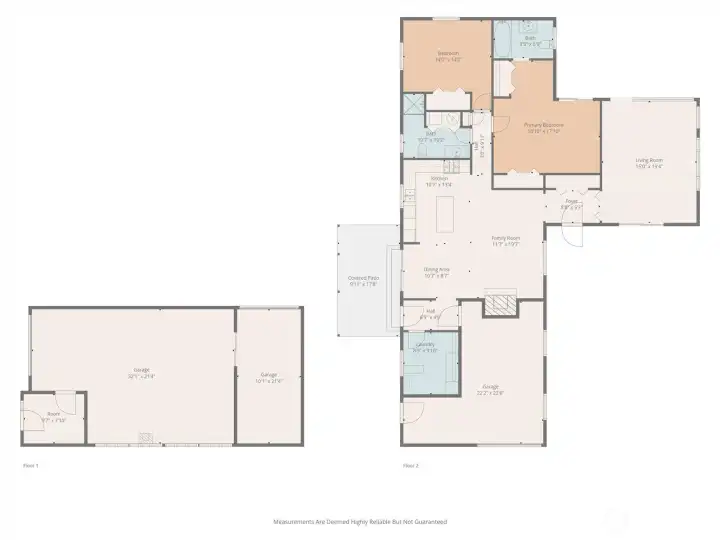 Floor plans of home and shop