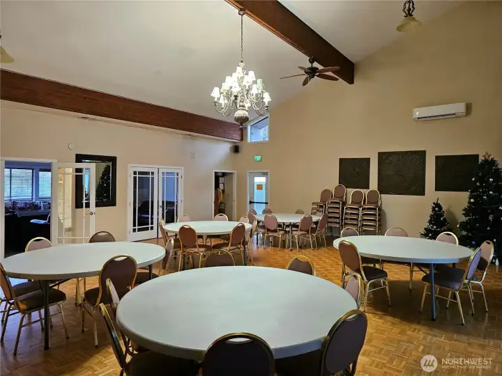 Community center includes a dining hall.