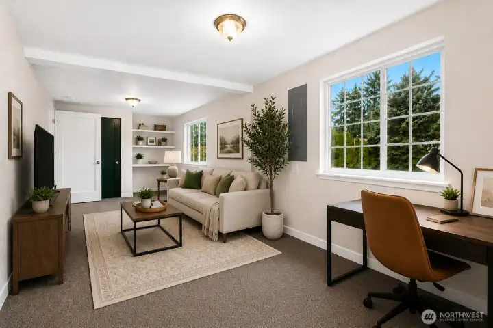 Virtually Staged Family Room or Bedroom 1