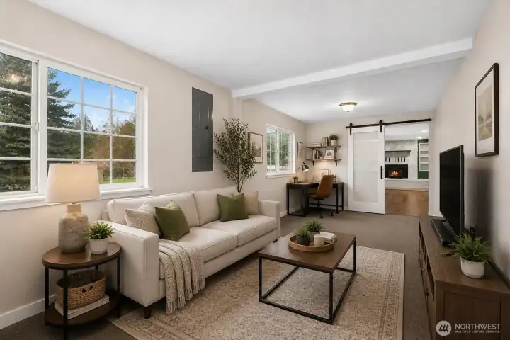 Virtually Staged Family Room or Bedroom 1