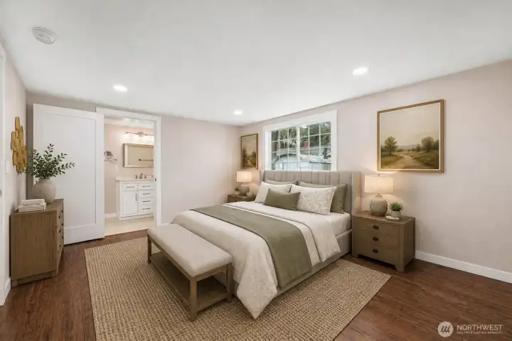 Virtually Staged Primary Bedroom