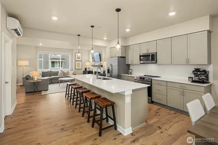 Spacious open plan kitchen and living room