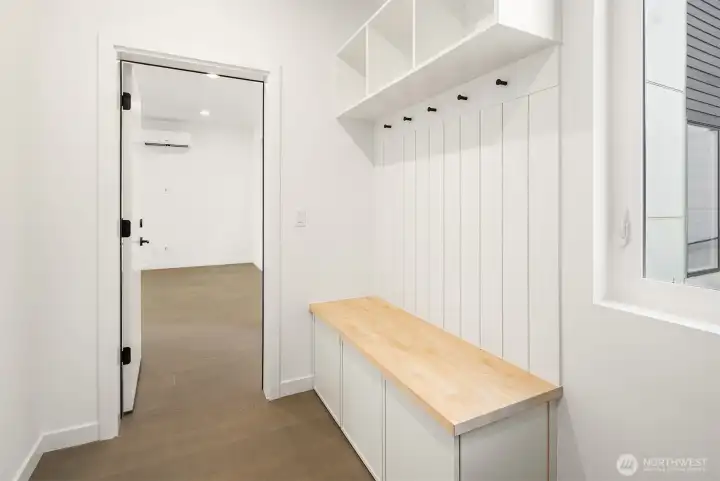 Mud room off garage