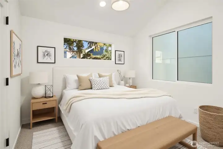 Virtually staged bedroom