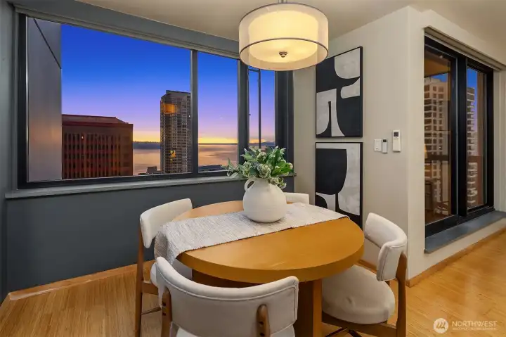 Dining nook with Elliott Bay views.