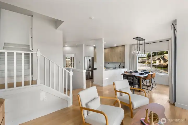 Bright living room with open layout