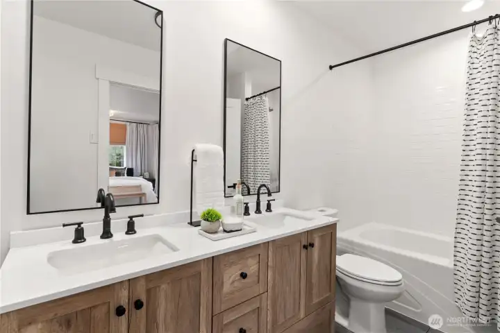 Primary bathroom with gorgeous double vanity!