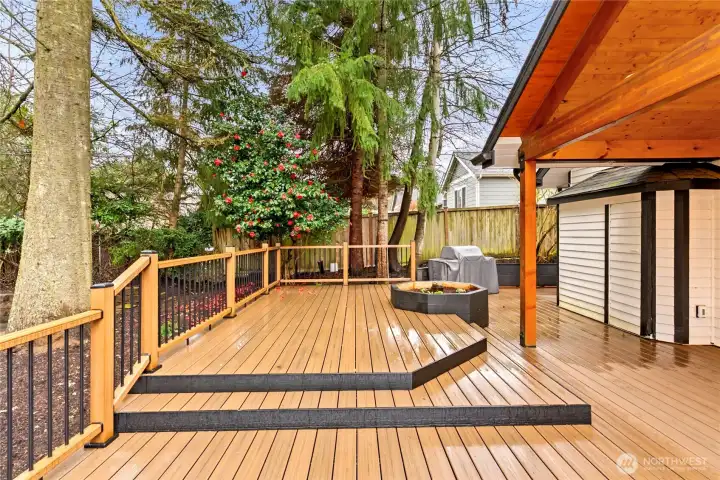 View of 2,200 soft wrap around deck