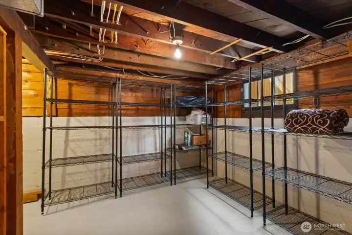 Lower level unfinished sq ft - great for ample storage or finish for hobby room