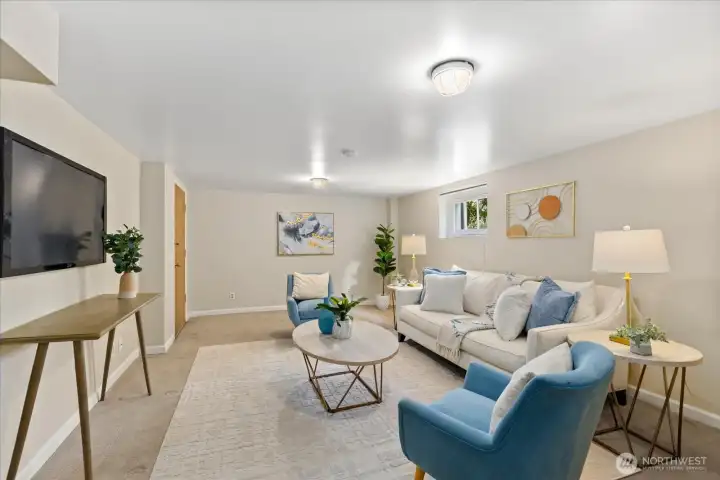 Extra finished living space on the lower level