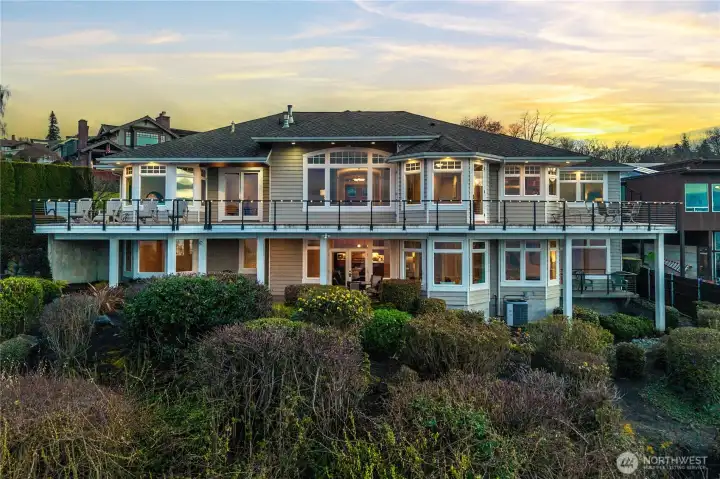 The upper deck and lower patio are created with the view in mind