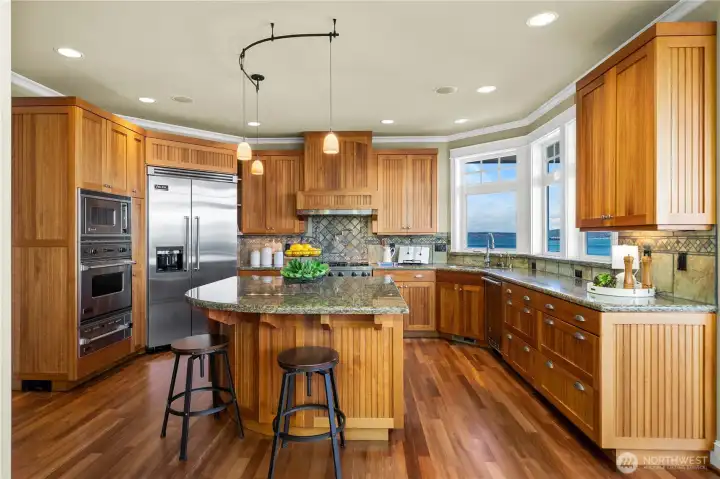 Conversational chef's kitchen on the main floor
