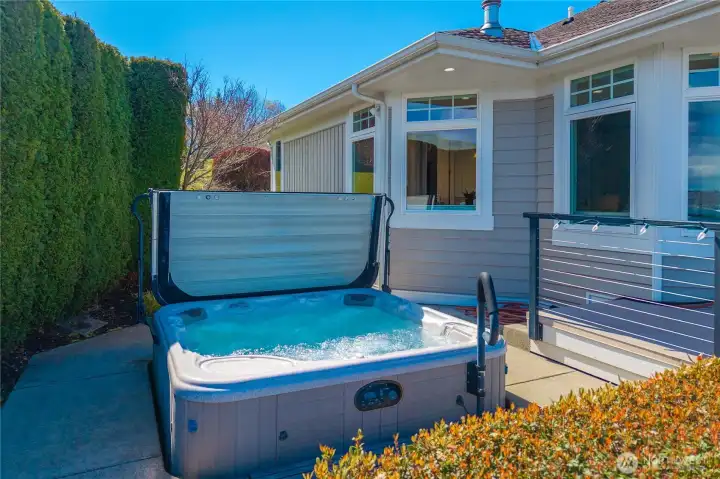 Private hot tub off the primary suite and upper deck