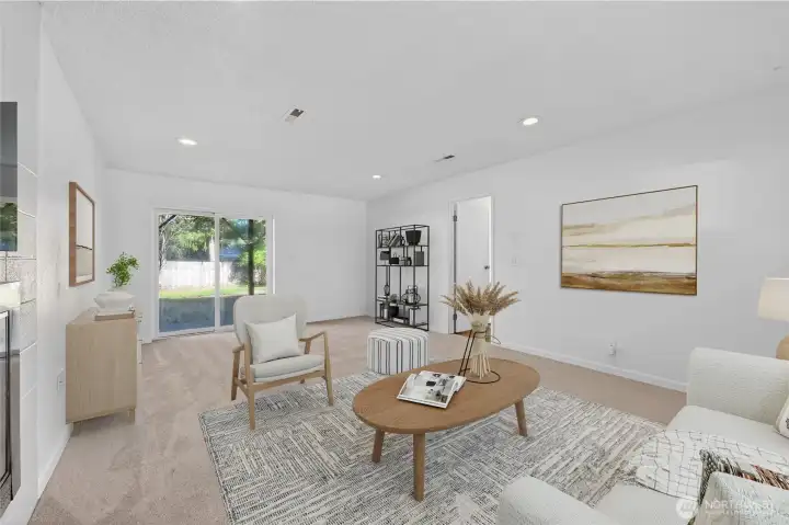 Spacious lower-level recreation room with endless possibilities. Spacious lower-level recreation room with endless possibilities.