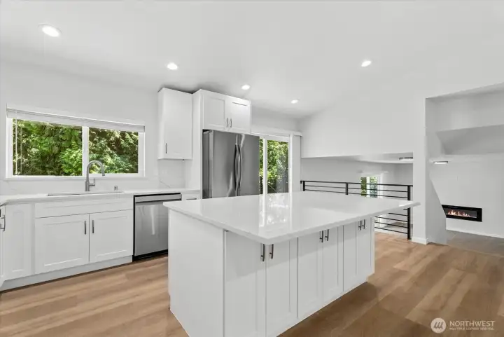 Kitchen with large island Kitchen with large island