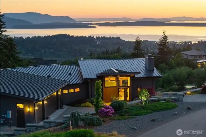 Welcome to this stunning PNW modern home overlooking Bellingham Bay and the San Juan Islands