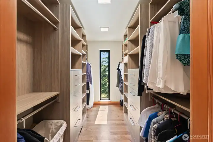 Beautiful walk-in closet in the primary suite