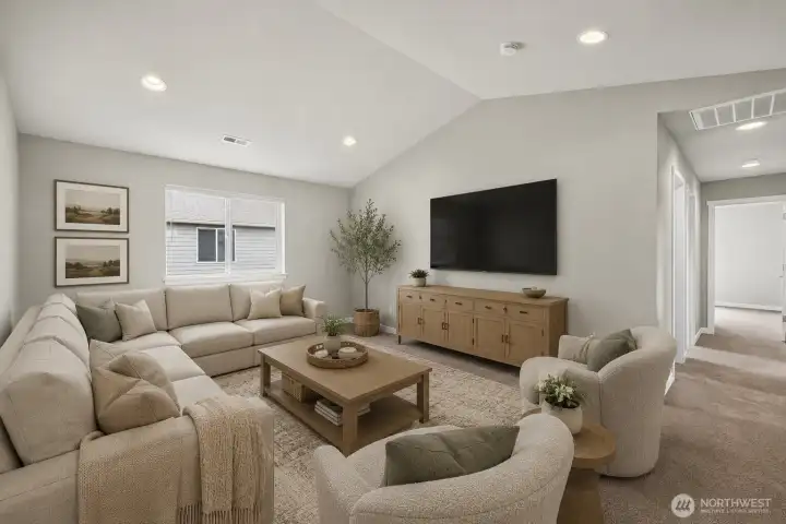 virtually staged - family room