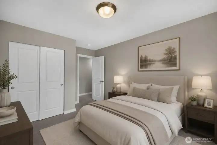 virtually staged - upper level second guest bedroom