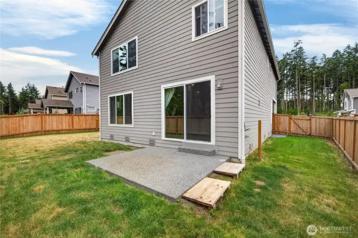 Fully fenced backyard
