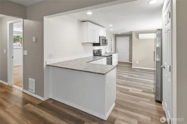 Kitchen features all new appliances, new cabinets, flooring, lighting and electrical. Plus a pantry! Kitchen features all new appliances, new cabinets, flooring, lighting and electrical. Plus a pantry!
