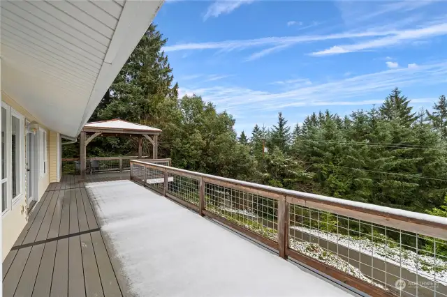 Grand deck stretches the length of the house.