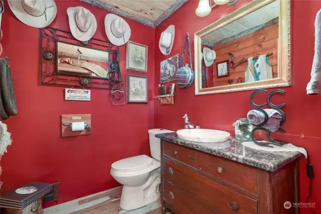 Powder room off the kitchen