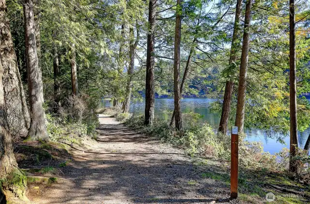 Walking trail along Lake Louise.