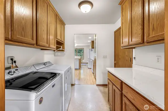 laundry room is located off kitchen & garage