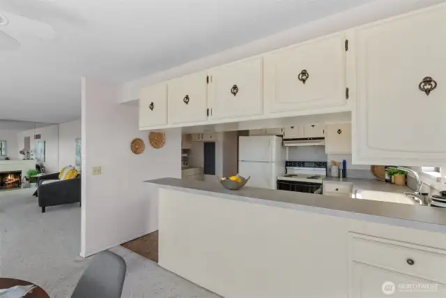 Wow! So much storage in this kitchen and plenty of counterspace.