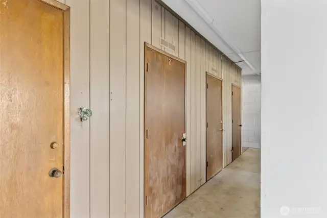Additional storage in the upper level parking area and storage #12 is included.
