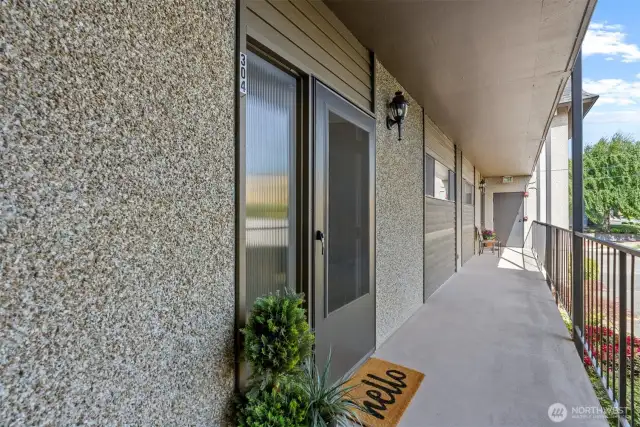 From the covered parking to the entry, you will stay dry on those rainy winter days.
