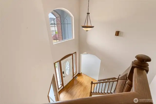 Grand ceiling at entryway.