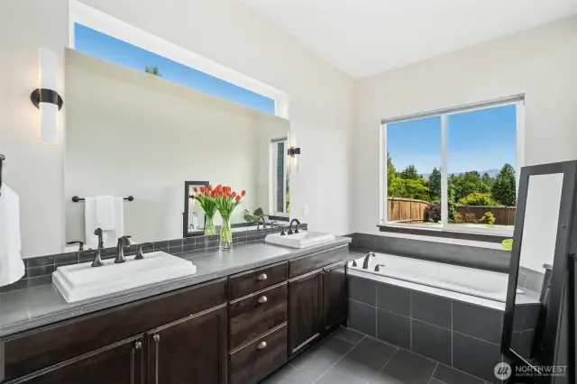Ensuite bath with dual vanities