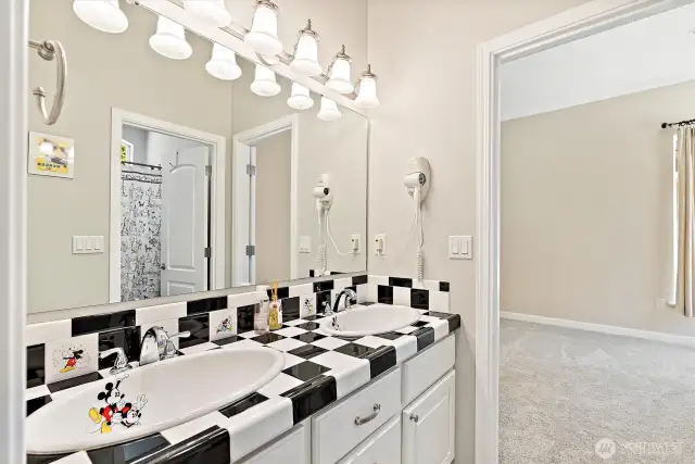 Shared Jack and Jill bathroom