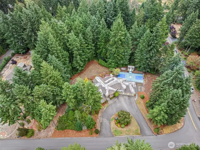 overhead view of property
