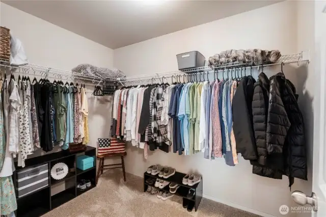 Walk-In closet space off primary bath