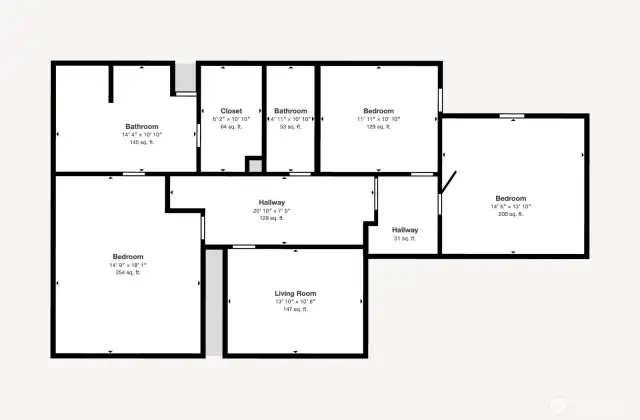 2nd Floor -dimensions are for illustration purposes and not guaranteed