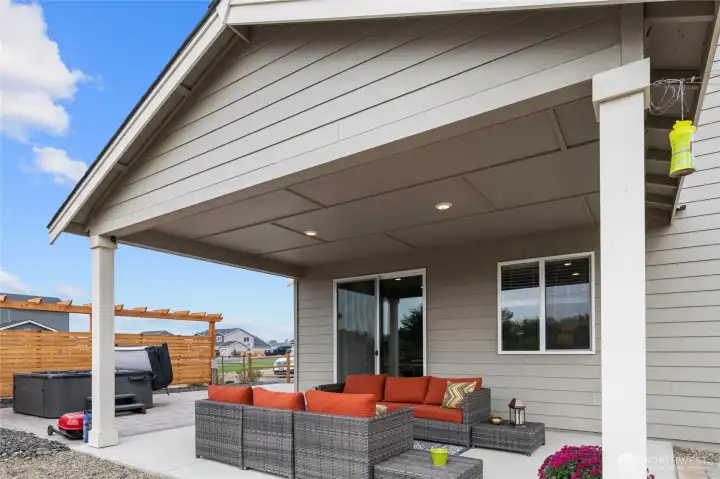 Expansive covered outdoor living space