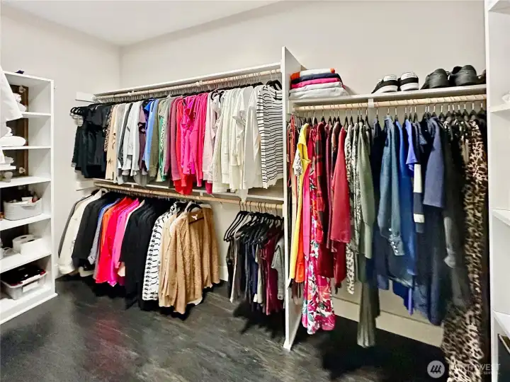Huge walk-in closet off primary.