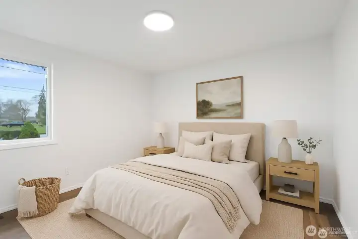 All rooms are nice sized with wood floors