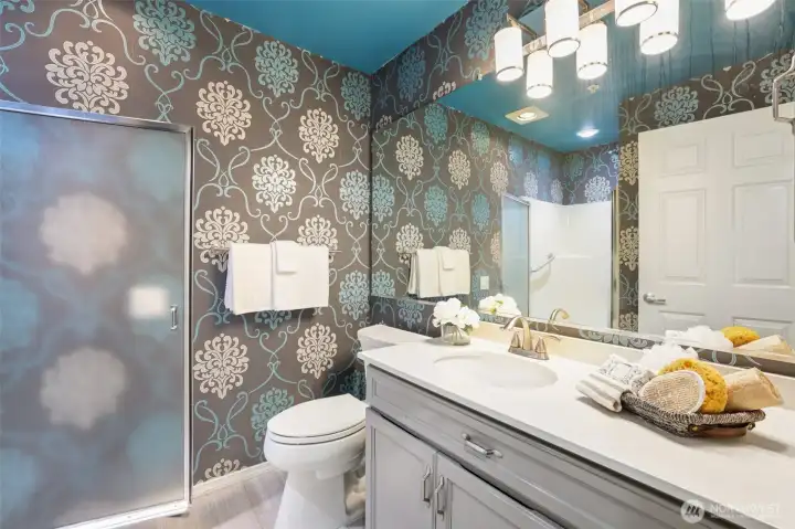 Guest 3/4 Bathroom has some design flair!