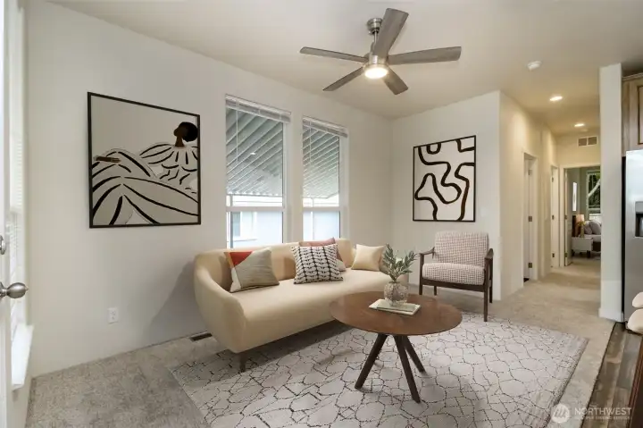 Living Room virtually staged