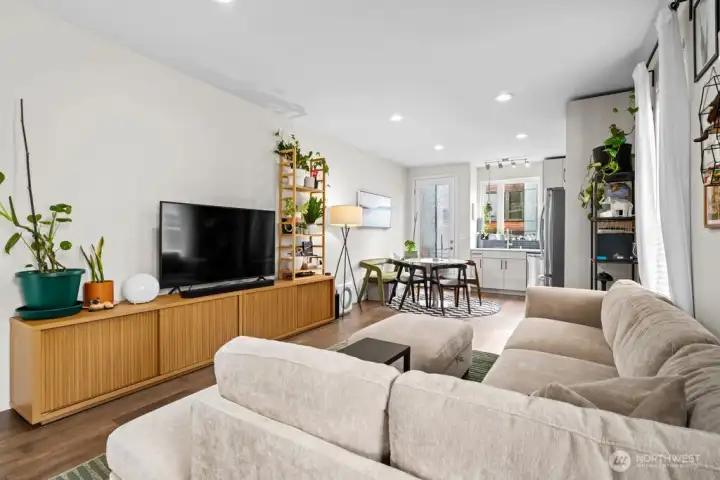 Open concept living room and kitchen